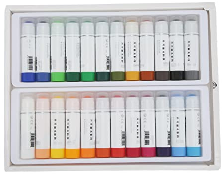 Grcfumo Palos de Pintura Témpera Sólida en Barra, Tempera Solida en Barra Adulto, 24 Colores