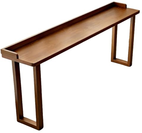 QSNYJPL Mesas Altas de Bar, Mesas de Cocina Estrecha, Madera Maciza Completa con Deflector Elevado de 11 Cm para Sala de Estar, Fiesta, Cocina, Espacio Estrecho(240cm/94.5in)