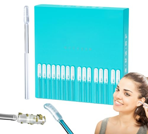 Sticky Ear Cleaning Buds, 24Pcs Reusable Sticky Cotton Swabs Professional Ear Cleaner Set, Soft Head Washable Resin Tip Earwax Removal Tool, Gentle Does Not Harm Ears Care for Adults Children Elderly