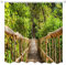 A.Monamour Duschvorhänge Seil Hängebrücke Steg Im Grünen Wald Bäume Natur Landschaft Drucken Wasserdicht Mehltau Resistenten Polyester Stoff Dicken Duschvorhang, Kein Innenfutter Benötigt 180X180 cm
