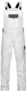 DASSY® Calais Zweifarbige Arbeitslatzhose - Größe 63 - WEIß/ZEMENTGRAU