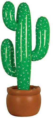 Shatchi Large Inflatable Cactus Wild West Cowboy Mexican Hawaiian Beach Party Decoration Fiest 86cm Real Size, Green, 12Pcs