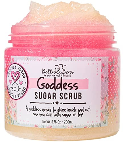 Bella and Bear Goddess Sugar Scrub, No Parabens, New Fragrance, Cruelty-Free, Vegan-Friendly Exfoliating, 6.7oz