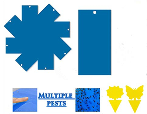 54 Pezzi Trappole Appiccicose per Insetti, 20 * 15cm DIY Trappole Adesive blu per Mosche da Interno Esterno delle Piante per Mosca Bianca, Mosca della Frutta, Afidi