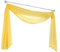 Yaland Voile Transparenter Freihandbogen einfarbig Uni Querbehang Wohnzimmer Gardinenschals (BxH 140x300, gelb) 1 Stück