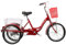 JHKGY 20 Zoll Dreirad,Senioren Shopping Cargo Trike,Erwachsenen Single Speed Dreirad Fahrrad,Mit Korb,Perfekt Für Anfänger,Rot
