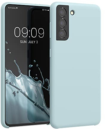 kwmobile Handyhülle für Samsung Galaxy S21 Hülle - Case Silikon - Kabelloses Laden - Schutzhülle Cover in Cool Mint