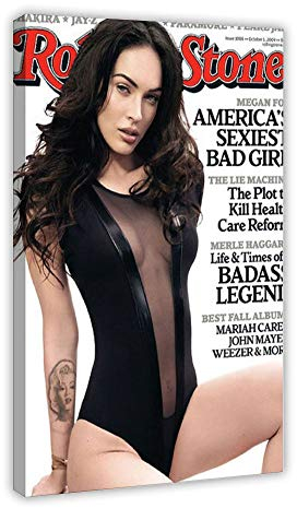 Megan Fox Vogue-Poster und Wandkunstdruck, modern, 60 x 90 cm, Rahmen