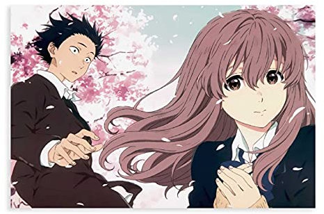 Anime-Poster A Silent Voice 20 auf Leinwand, Wandkunst, Dekoration, Gemälde, für Wohnzimmer, Schlafzimmer, Dekoration, 40 x 60 cm, ohne Rahmen:
