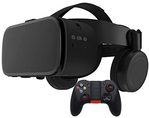 RSGK Gafas virtuales 3D VR, Controlador Bluetooth, Adecuado para películas y Videojuegos 3D VR, Gafas de Realidad Virtual General para niños y Adultos