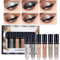 6 Farben Flüssiges Lidschatten-Set, Metallic-Diamant-Schimmer-Glitzer-Lidschatten, Glänzende pigmentierte, langlebige, wasserdichte, funkelnde Lidschatten-Augen-Make-up-Kits (A)