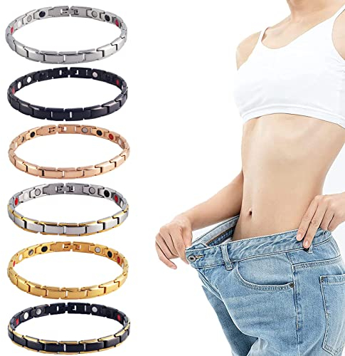 Magnetisches Lymphdrainage-Armband, Imagineitem Magnetisches Lymph-Entgiftungs-Armband Gewichtsverlust, Magnetfeldtherapie-Armband Anti-Schwellung, Fördert die Durchblutung (6 Farbe)