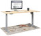 KRIEG HighDesk SMART Höhenverstellbarer Schreibtisch 120 x 70 cm I Silber + Ahorn - Elektrischer Sitz- & Stehtisch mit Tischplatte - Stehschreibtisch Elektrisch Höhenverstellbar