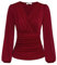GRACE KARIN Damen Langarm Bluse Elegant Laterne Langarm Slim Fit Plissee-Tops Einfarbige Tunika Bluse Sexy Pullover CL1341A22-01_00M