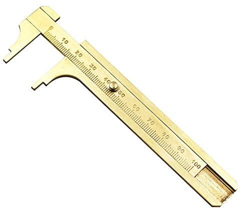 FACULX Schiebelehre Messing Messschieber Lineal Messwerkzeug Doppelwaage mm/Zoll Mini Messing Taschenlineal 80mm 100mm Optional