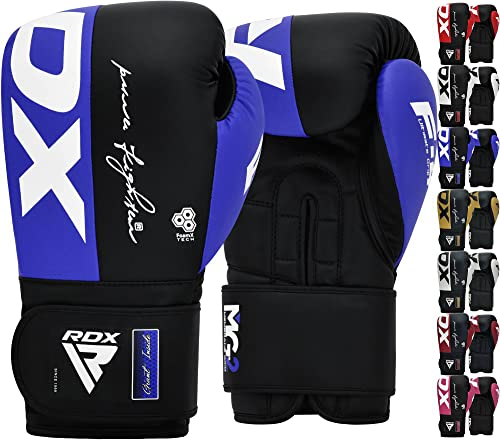 RDX Boxhandschuhe, Maya Hide Leder Trainingshandschuhe für Muay Thai, Kickboxen, Sparring, Boxsack, Sandsack, Kickboxhandschuhe, Kampfsport Training Heim Fitnessstudio Männer Women 8 10 12 14 16 OZ