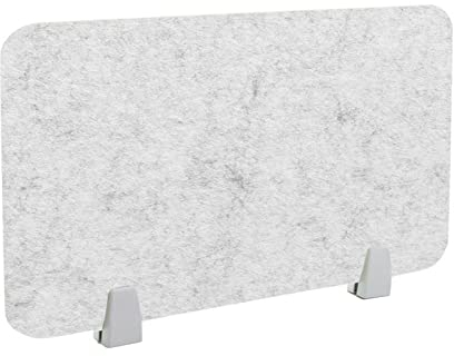 Icegrey Akustik Trenn-Wand für Schreibtisch Filz Freistehender akustischer Schreibtischteiler Reduzieren Sie Lärm und visuelle Ablenkungen mit 2 Clips, Silver Grey, 50x30cm