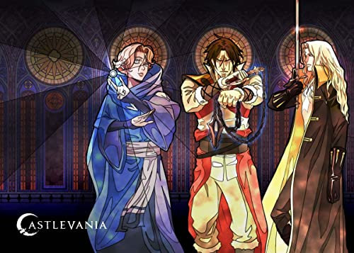 Displate Offiziell Castlevania MetallPoster Magnetische Befestigung Inklusive Lizenziert Bilder Hochwertiges Poster Sypha Alucard Trevor 45 cm x 32 cm