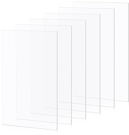 6 Hojas Acrílicas Transparentes A4, Placas Acrílico Plexiglás 210 x 297 mm, Lámina de Metacrilato para el Reemplazo de Vidrio de Marcos de Fotos, Exhibición de Proyectos, Pintura (1mm)