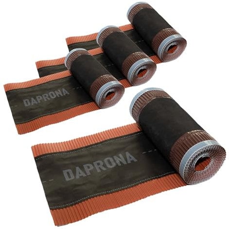 DAPRONA Firstband Alu 4 Rollen - 300mm x 5m Rot (RAL 8004) Rollfirst für eine optimale Dachfirst Abdeckung, Super Butylkleber