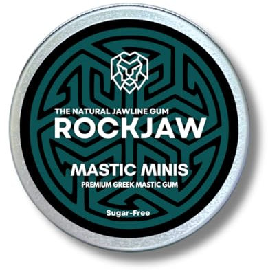 ROCKJAW® Premium Mastic Gum - Mastic Minis - Naturel - Chewing-gum 100% naturel, Mastic Gum Chewing-gum, sans aspartame, sans édulcorant - 20g