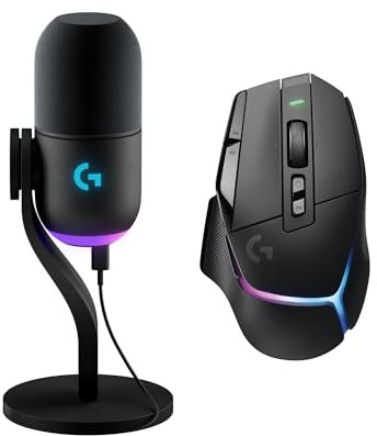 Logitech G502 X PLUS Wireless Gaming Mouse & Yeti GX Dynamic RGB Gaming Mic, RGB Gaming Mouse with HERO 25K & Streaming Mic Bundle, Light & Sound Customisations – PC/Mac