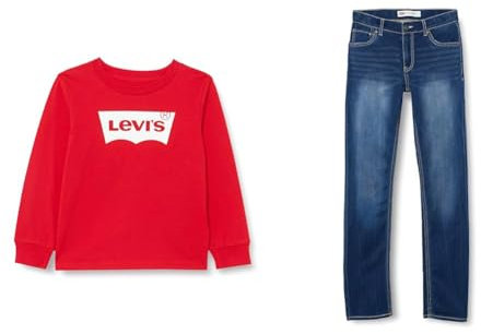 LVB-L/S Batwing Tee Und LVB 510 Knit Jean Jungen, Superred + Sundance Kid, 16 Jahre