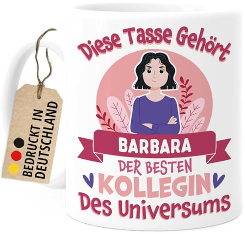 Tassenliebling® Tasse Kollegin personalisiert - Abschied Kollegin Tasse - Beste Kollegin des Universums - Beidseitiger Druck - Abschiedsgeschenk Jobwechsel Lieblingskollegin Arbeitskollegin Bürotasse