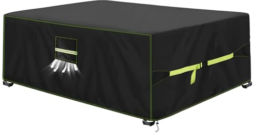 VDISRR Funda Mesa Exterior Impermeable 242x162x100cm, Tela Oxford 420D Funda Protectora Muebles de Jardin Cubre Mesa y Sillas Exterior con Salida de Aire Anti-UV, Antivento, Antipolvo