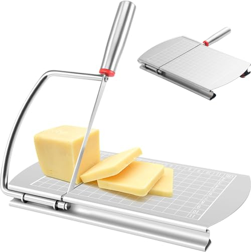 LXTaoler Cheese Slicer, Stainless Steel Cheese Cutter with Blade Suit for Block Cheese, Butter,Sausages,Ham- 8.7 * 8.7inch