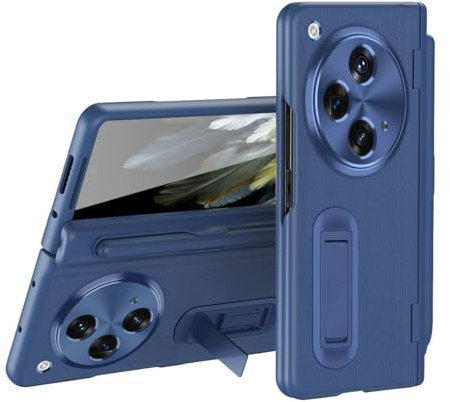 COUQE Étui pour Oppo Find N3, Housse en Cuir, Protecteur d'écran Intégré, Stylet Intégré,Coque de Protection Multifonctionnelle de Téléphone Pliable pour Oppo Find N3-Bleu