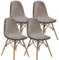 KELUINA Esszimmerstühle Stuhlhussen 2/4/6er Set,Stil Shell Esszimmerstuhl Mid Century Modern Stuhl Sipcover,Gepolsterte Esszimmerakzent Seitenstühle Bezüge (Taupe,4 PCS)