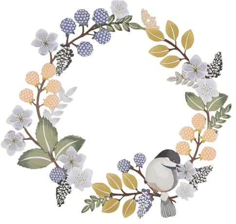 YunBey Ghirlanda Porta Ingresso in Metallo Decorazioni di Metallo Parete Fiori e Uccellini Decorativi per Porta d'Ingresso Esterna Soggiorno 30x30 cm