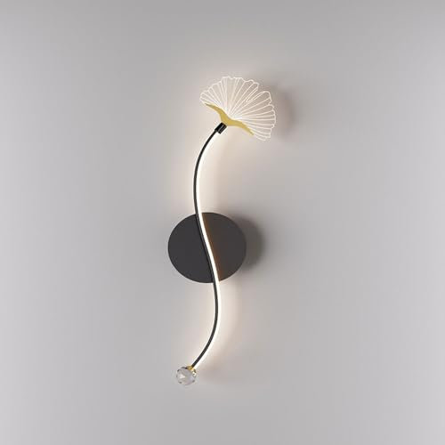 MODEBHD Acryl Wandleuchte für den Innenbereich, 8W LED Wandlampe für Heimdekoration, moderne Wandleuchten mit Ginkgoblättern für Wohnzimmer, Schlafzimmer, Nachttisch,