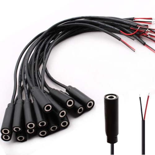 RUNCCI-YUN 15 pcs conector hembra de 3,5 mm,Cable de Audio Conector 3.5mm,Conector TS Mono de 2 Polos,soldar jack audio 3,5 mm,para Reparar y reemplazar Auriculares DIY (30cm)
