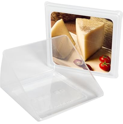 Quesera para guardar el queso fabricada en plástico polipropileno libre de BPA | Mide 13x13 cm | Estuche caja hermético para guardar queso en la nevera cómodo y seguro | LIBRE DE BPA (1 Quesera)