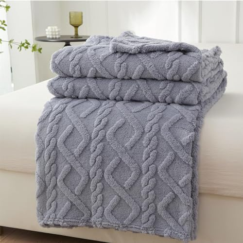 Mezzar Kuscheldecke Flauschig Decke, 200 * 230 cm Kuscheldecke Fleecedecke Flanell Decke Wohndecken Couchdecke Decken für Sofa, Couch und Tagesdecke (Greyblue)