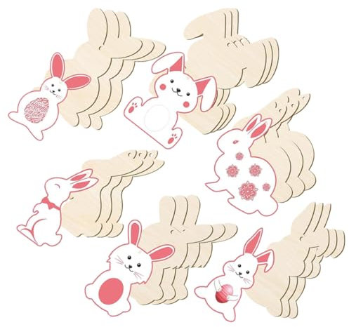 HOMOCONO Stück Hasen-ausschnitte Aus Holz Unvollendete Bastel-holzscheiben für Osterdeko Spielzeug