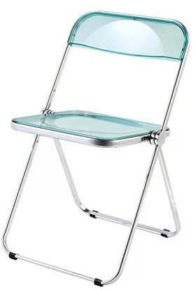 YUNHEST Transparent Acryl Klappstuhl PC Kunststoff Klappstuhl Indoor Und Outdoor Metall Rahmen Stuhl 10 Farben,(Turquoise)