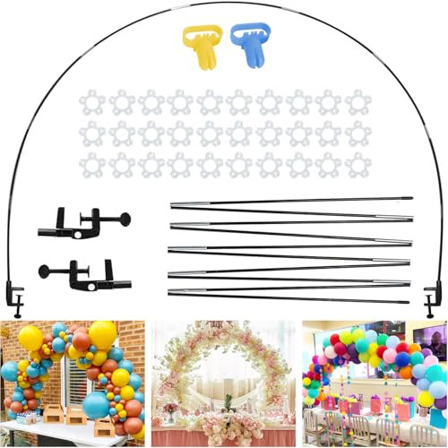 Table Balloon Arch Kit, Adjustable Balloon Arch Stand Kit for Birthday Wedding Graduation Baby Shower Bachelor Christmas Party Supplies Decoration