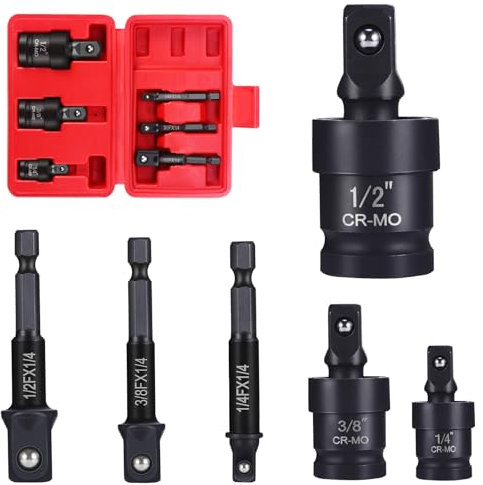 Faankiton 6PZ Adattatore per Chiave a Bussola, Set di Adattatori per Bussola, Adattatori per prese a impatto, Adattatori per Chiavi a Bussola, Riduttore per Bussola, Adattatore Esagonale 1/41/23/8