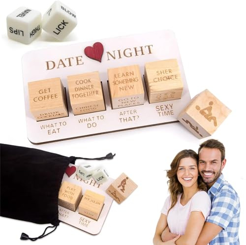 Sprießen 9 Stück Date-Night-Würfel Für Paare, Romantisches Würfelspiel, Einzigartiges Geschenk Für Jubiläen, Romantik Würfelspiel Für Erwachsene, Date Ideen Für Paare Valentine's Day Wedding Date