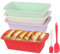 MIHURO Silicone Moulds 4 Pack Loaf Tin, 16 x 9.5 cm Bread Tins for Baking, Rectangle Baking Moulds, Air Fryer Cake Tin, Bread Making Accessories with Oil Brush and Scraper