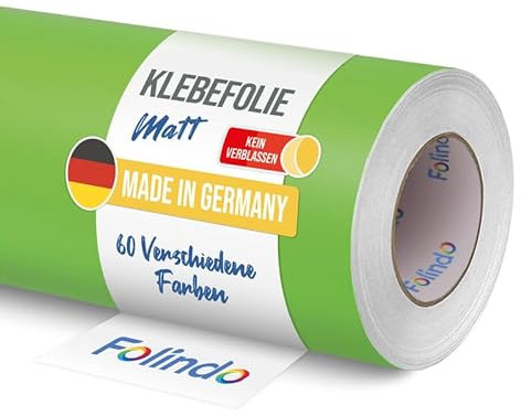 FOLINDO Möbelfolie selbstklebend 063 Lindgrün Matt 5m x 63 cm - Klebefolie Möbel, Klebefolie Küche, Möbelfolie, Folie für Möbel, Möbelfolie selbstklebende Folie, Küchenfolie selbstklebend