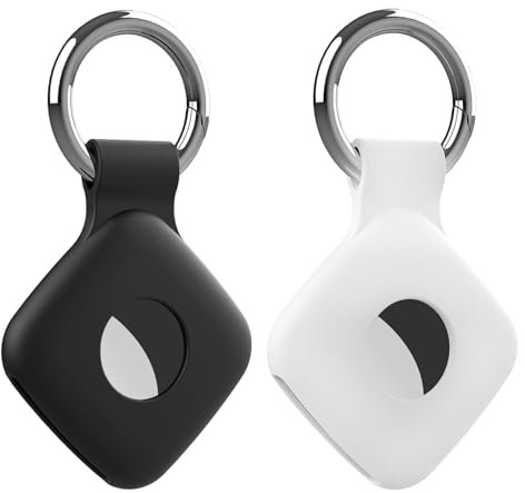 2 x Schutzhülle kompatibel mit Tile Mate 2022 2024 Tracker, kratzfeste Schutzhülle für Fliesen-Tracker mit Schlüsselring, Silikonfliesen-Schlüsselanhänger für Haustiere, Schlüssel, Taschen