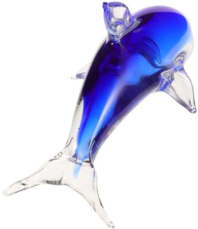 PRETYZOOM Glas Delphin Dekofigur Delfinstatue Aus Glas Für Home Office Tischdeko Exquisites Und Kreatives Delfin-Ornament Mit Feiner Verarbeitung