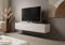 4ALL HOME TV-Schrank 160 cm Felix - TV-Lowboard - TV-Möbel - TV-Regal - Lowboard - Lamellen - Hochglanz - Fernsehtisch - Sideboard Hängend (Lamellen Weiß)