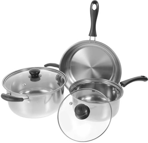 GRIRIW 1satz Edelstahl Kochtopf Teilig Inkl Deckel Für Induktions Und Gasherde Suppen Und Soßentöpfe Langlebig Und Leicht Zu Reinigen