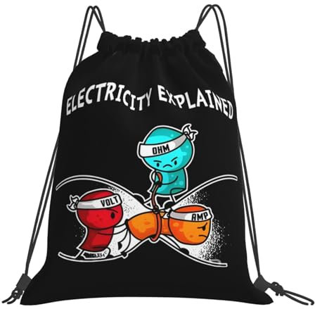 Lustiger Strom Erklärt Physiklehrer Wissenschaft Nerd Kordelzug Tasche Hipster Sport Beutel Mit Kordelzug Sportsack Für Schwimmen Reise Schule