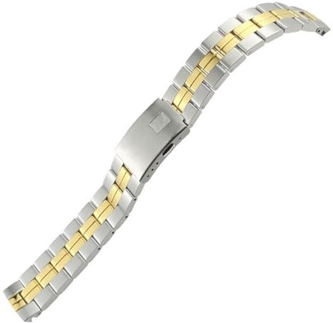 VEVEL Edelstahl-Uhrenarmbänder für 1853 T049 T049410A Tissot PR100-Serie, massives Metallarmband, 19 mm(Middle Gold)